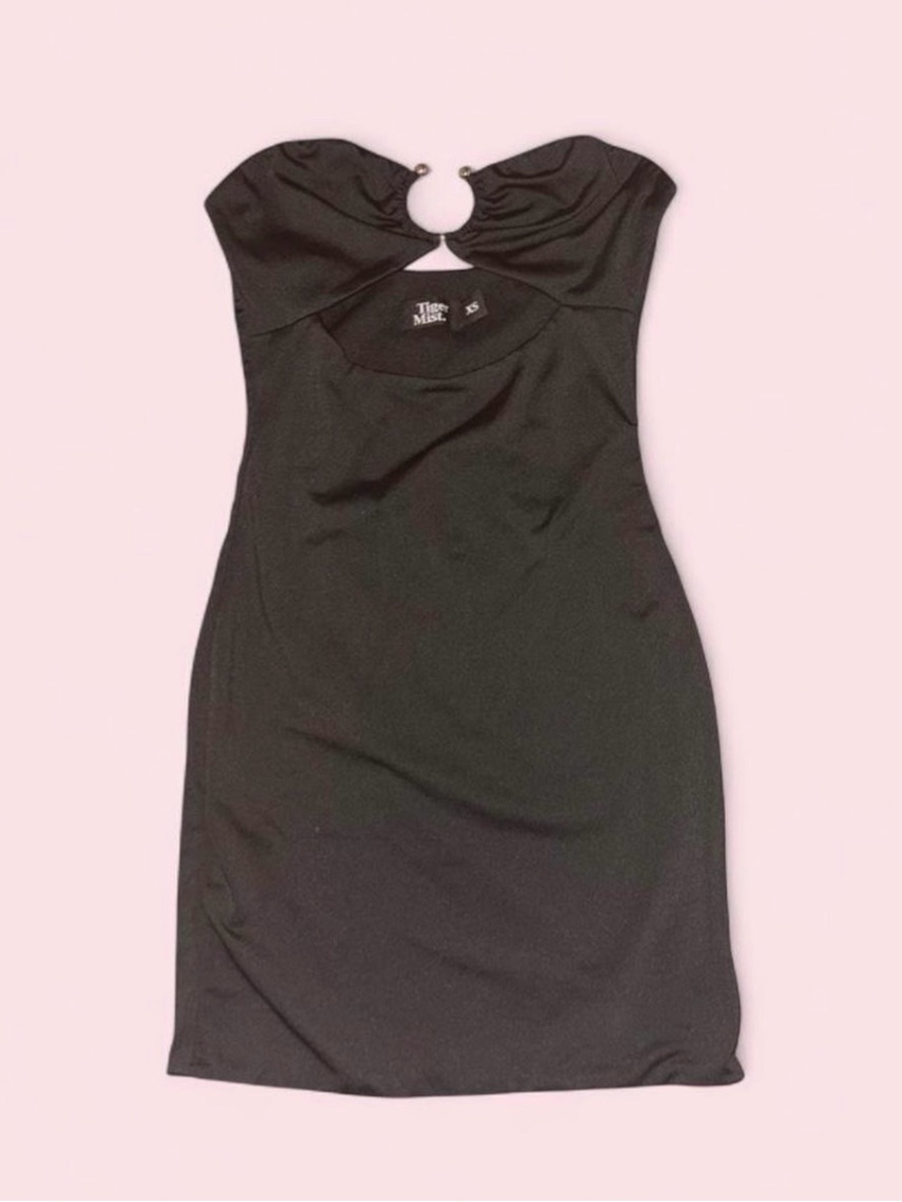 Tiger Mist Black Strapless Cutout Mini Dress
